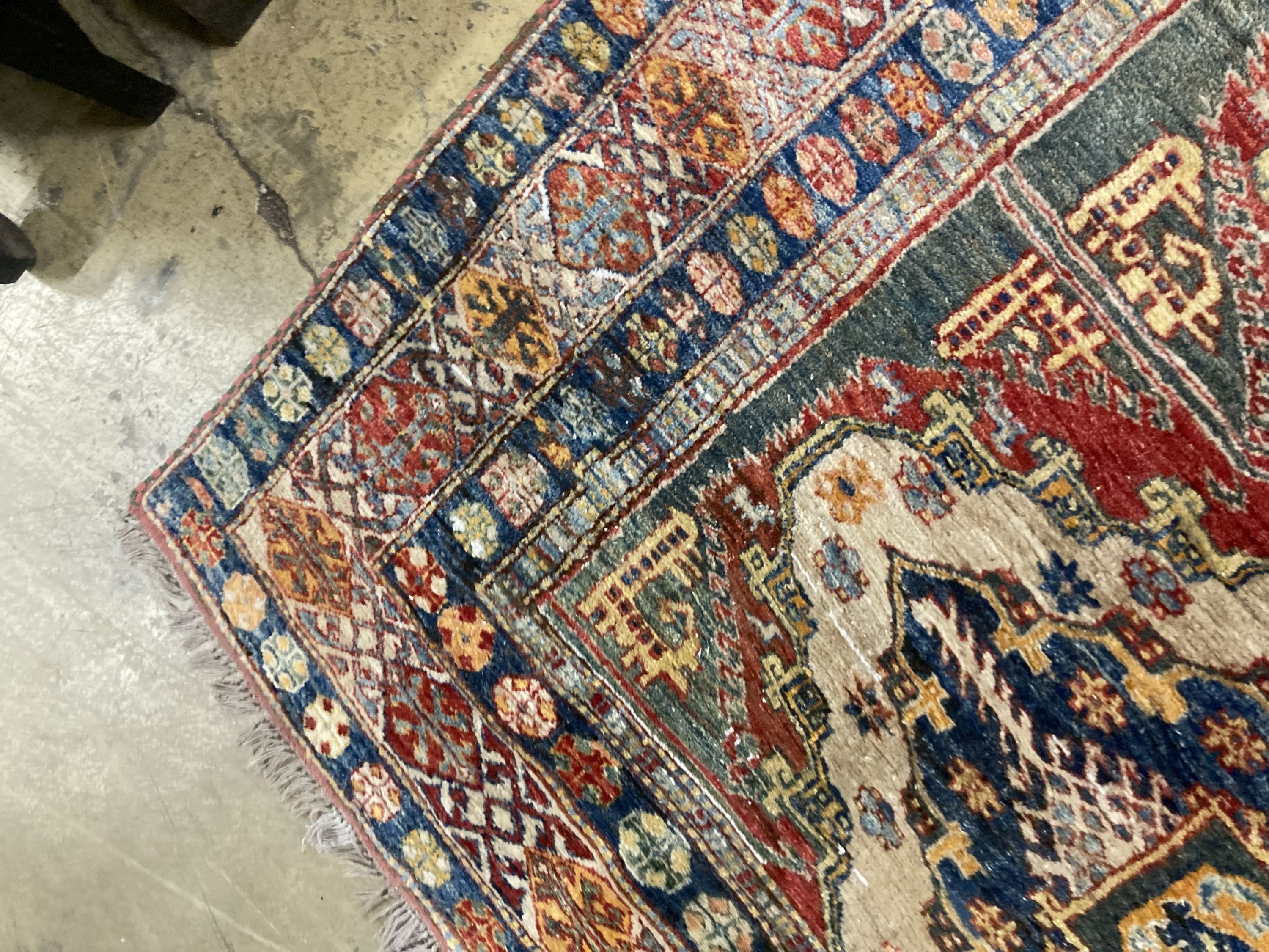 A Caucasian design carpet, 200 x 220cm